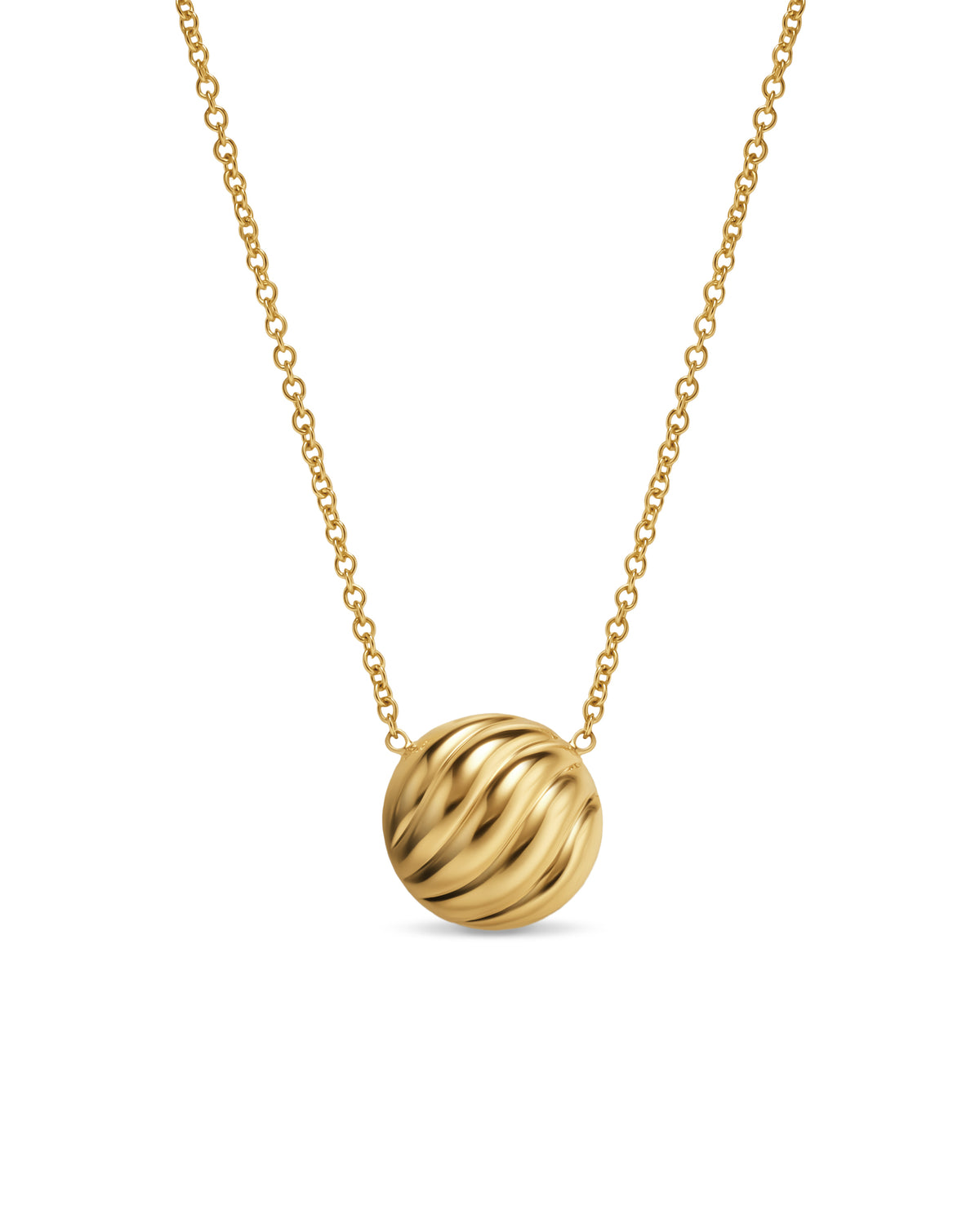 David Yurman Gold Sculpted Cable Pendant Necklace