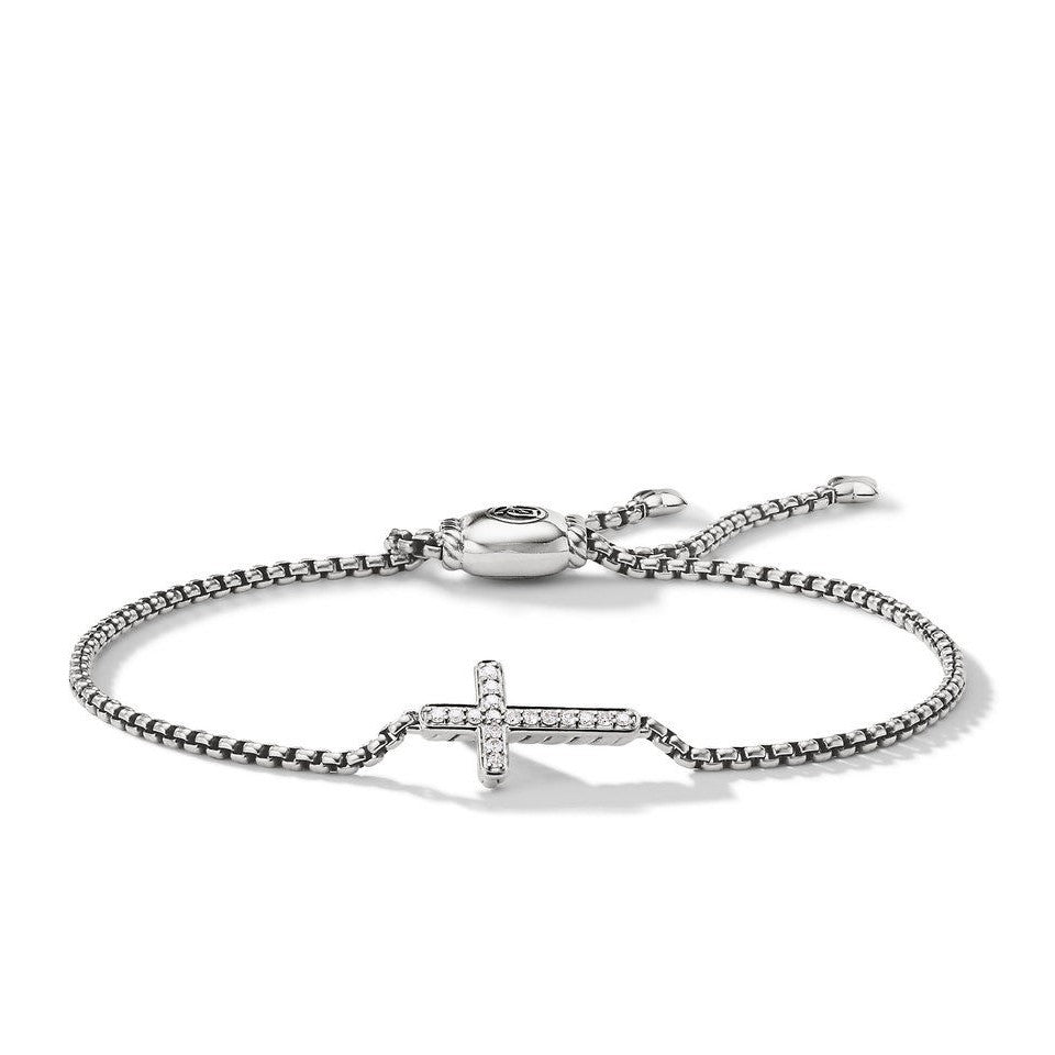 David Yurman Sterling Silver Petite Sideways Cross Bracelet