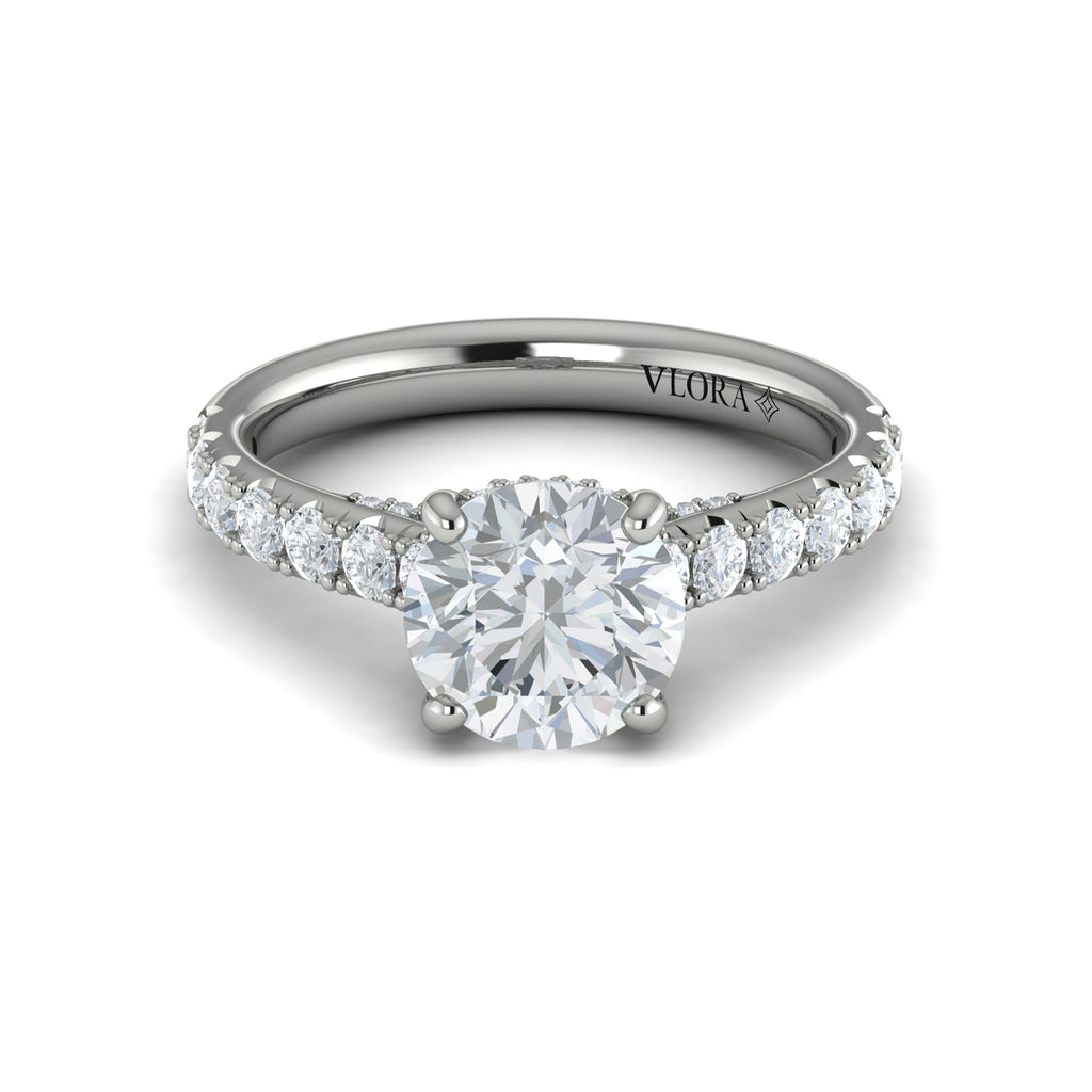 Vlora White Gold Diamond Hidden Halo Engagement Ring Mounting