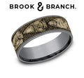 Brooks & Branch Yellow Gold and Grey Tantalum Arrowhead Wedding Band