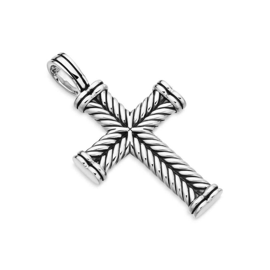 David Yurman Sterling Silver Chevron Cable Cross Enhancer