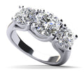 White Gold Three Stone Diamond Engagement Ring