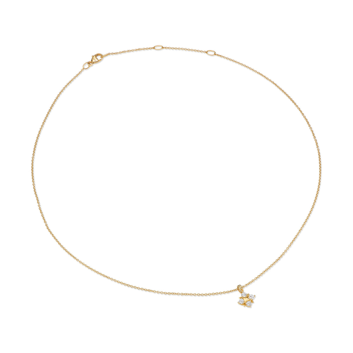 David Yurman Yellow Gold Petite Modern Renaissance Diamond Pyramid Necklace