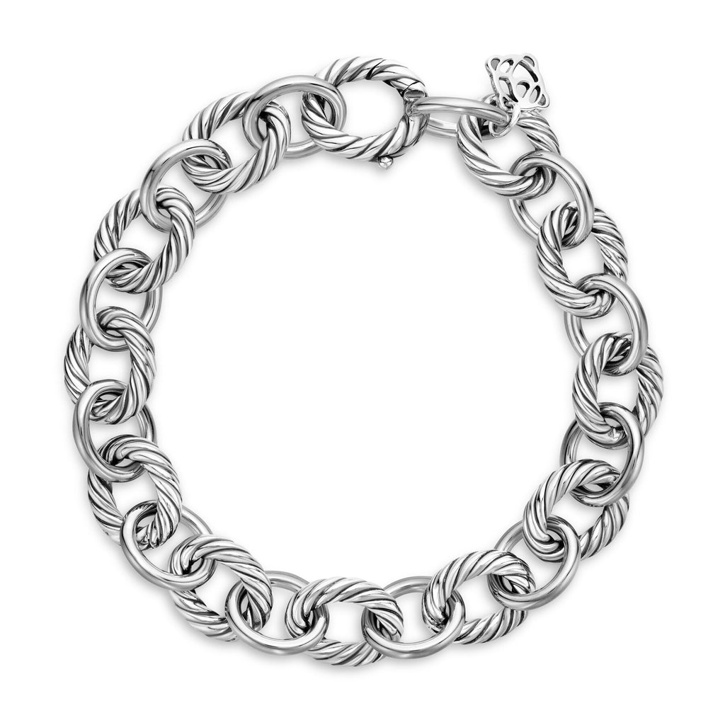 David Yurman Sterling Silver Oval Link Chain Bracelet