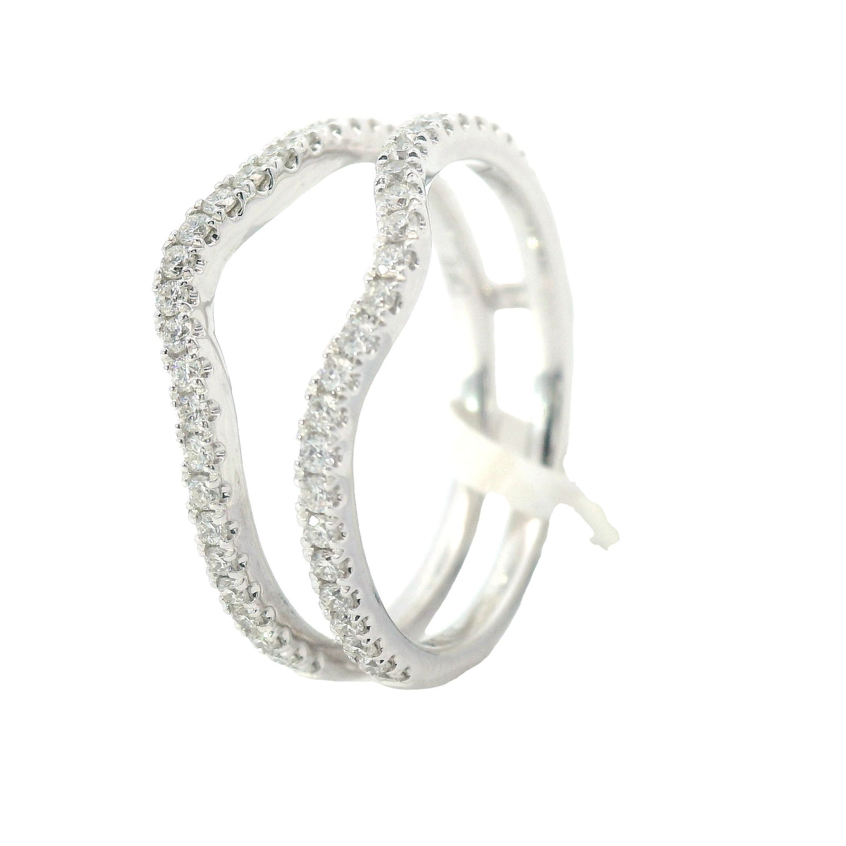 White Gold Slight Curve Diamond Insert Wedding Band