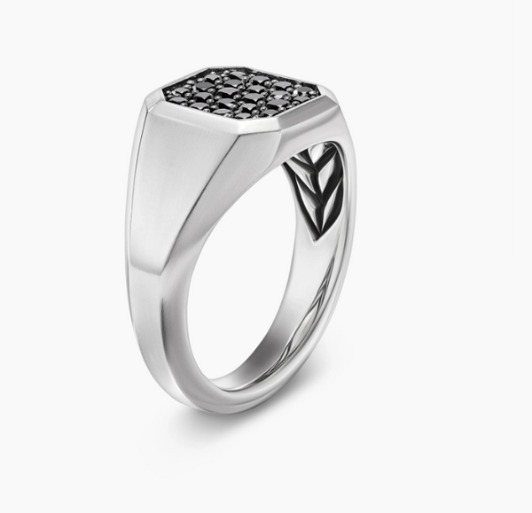 Streamline® Signet Ring with Black Diamonds