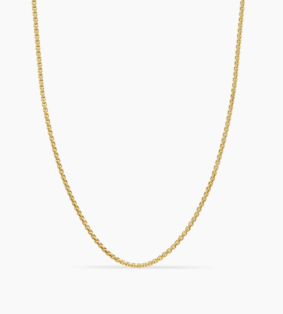 Box Chain Necklace in 18K Yellow Gold, 18 inches