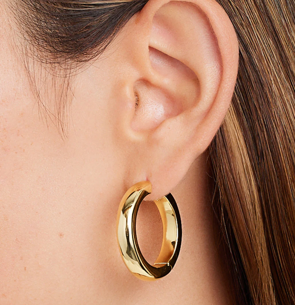 Gold Tones Shawn Statement Hoops