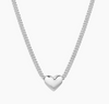 Silver Tone Lou Heart Charm Necklace