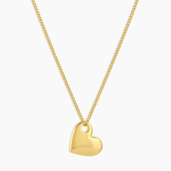 Gold Tone Lou Heart Charm Pendant