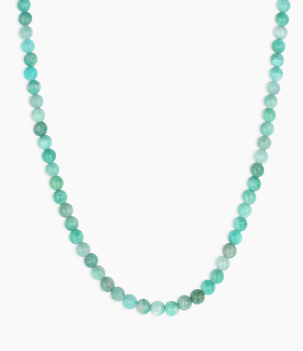 Gorjana Gold Tone Carter Gemstone Necklace with Blue Amazonite