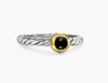 David Yurman Sterling Silver and 14 Karat Yellow Gold 2.8 mm Black Onyx Modern Cable Stone Ring