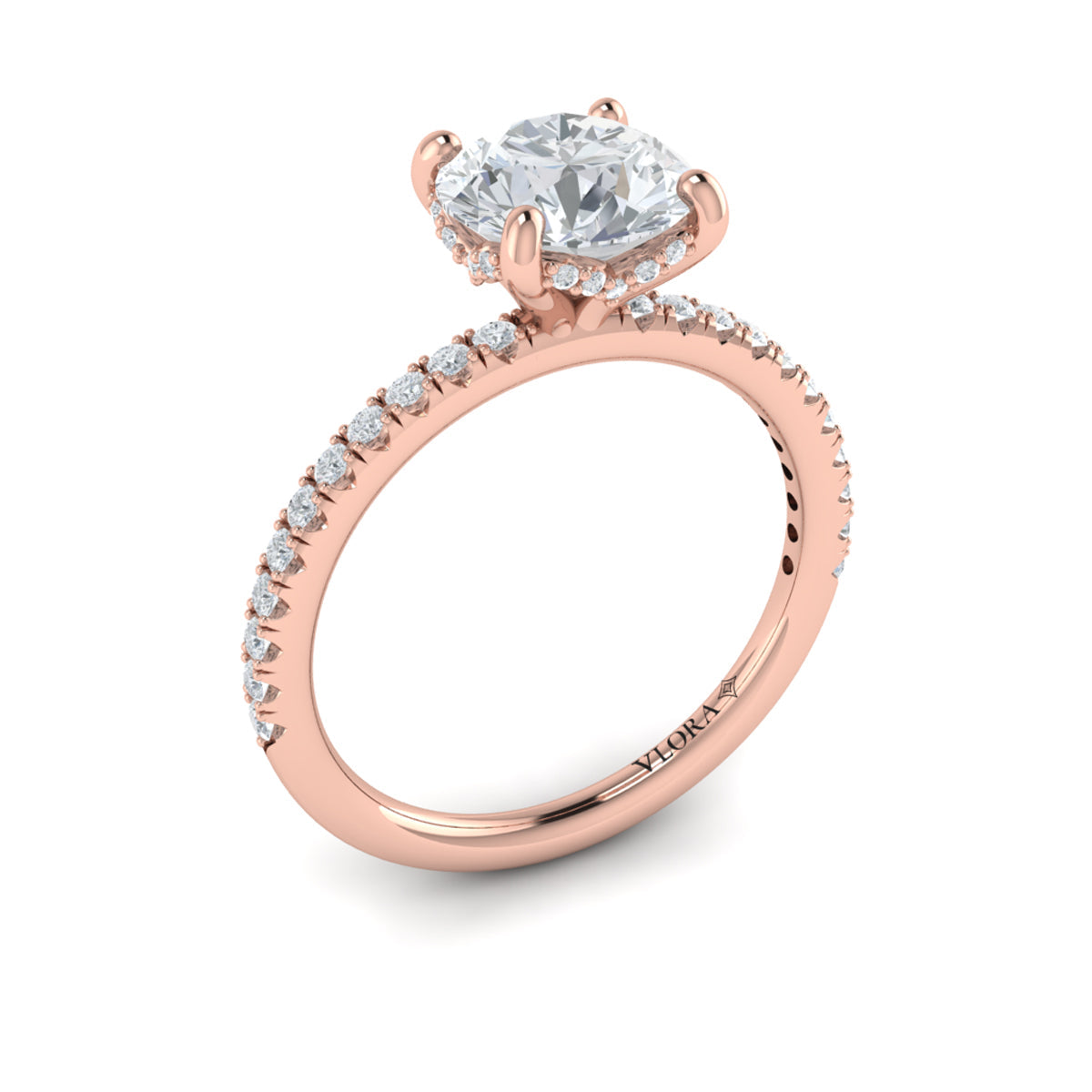 Vlora Petite Diamond Band Engagement Ring Mounting Builder