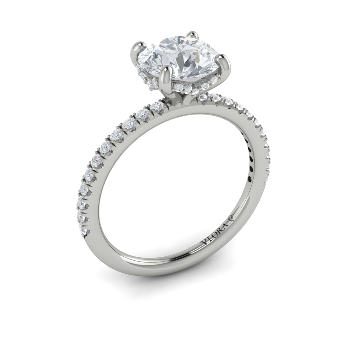 Vlora Petite Diamond Band Engagement Ring Mounting Builder