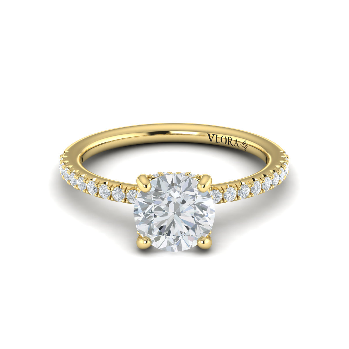 Vlora Petite Diamond Band Engagement Ring Mounting Builder