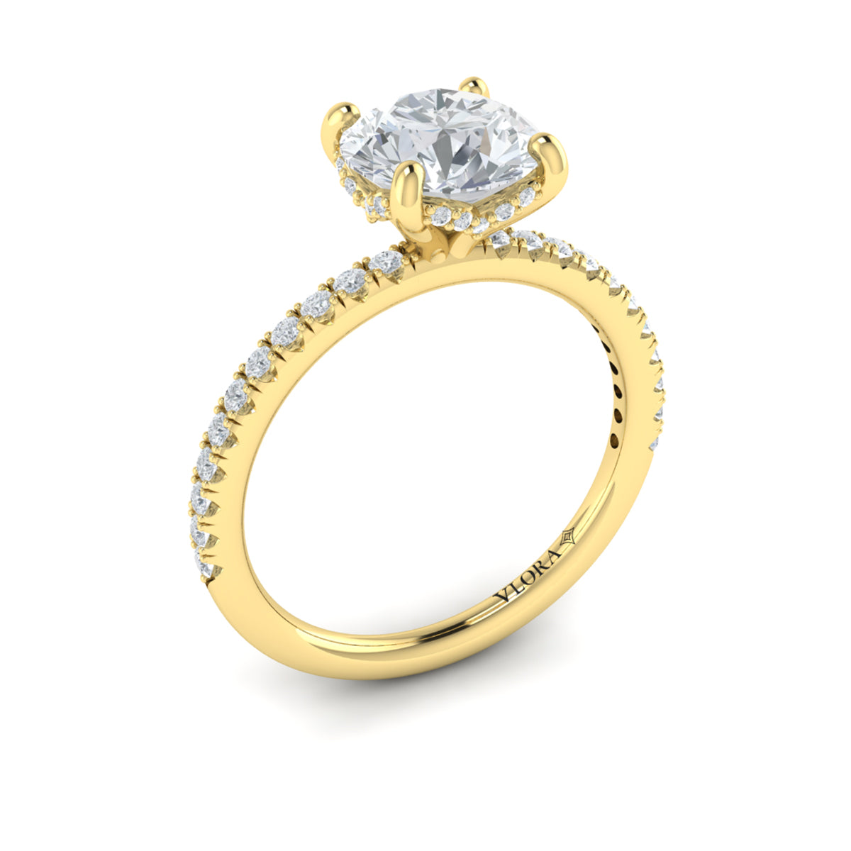 Vlora Petite Diamond Band Engagement Ring Mounting Builder