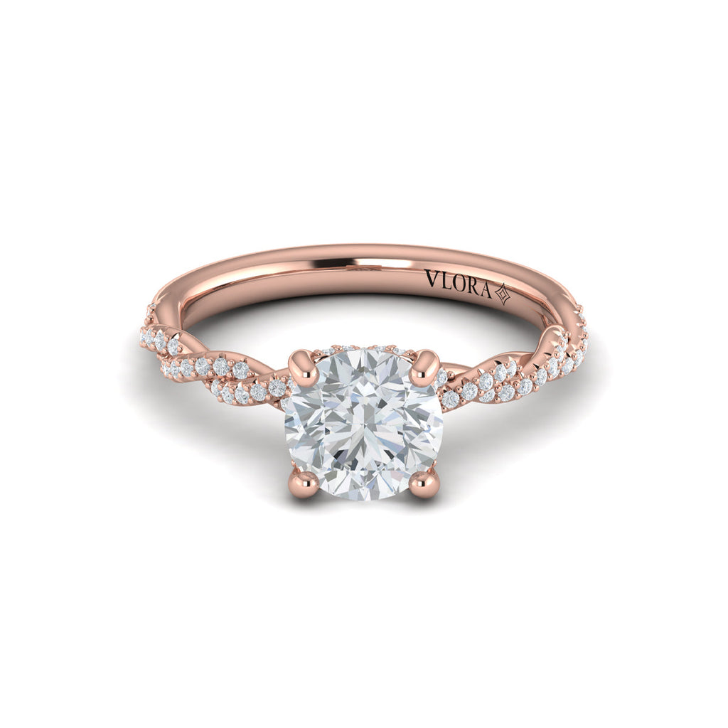 Vlora Diamond Twist Engagement Ring Builder