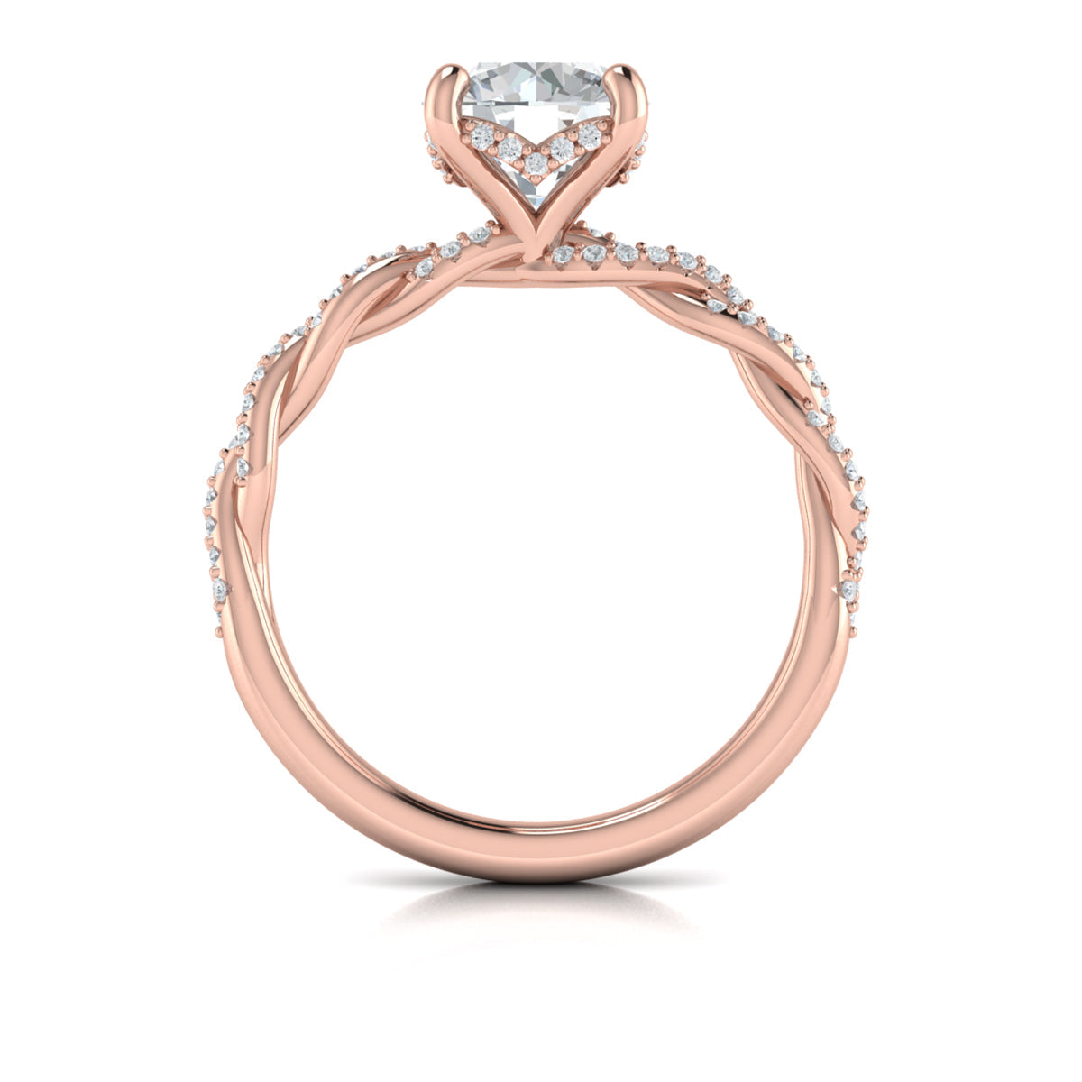 Vlora Diamond Twist Engagement Ring Builder