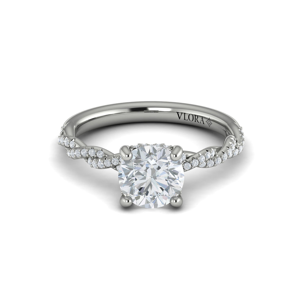 Vlora Diamond Twist Engagement Ring Builder