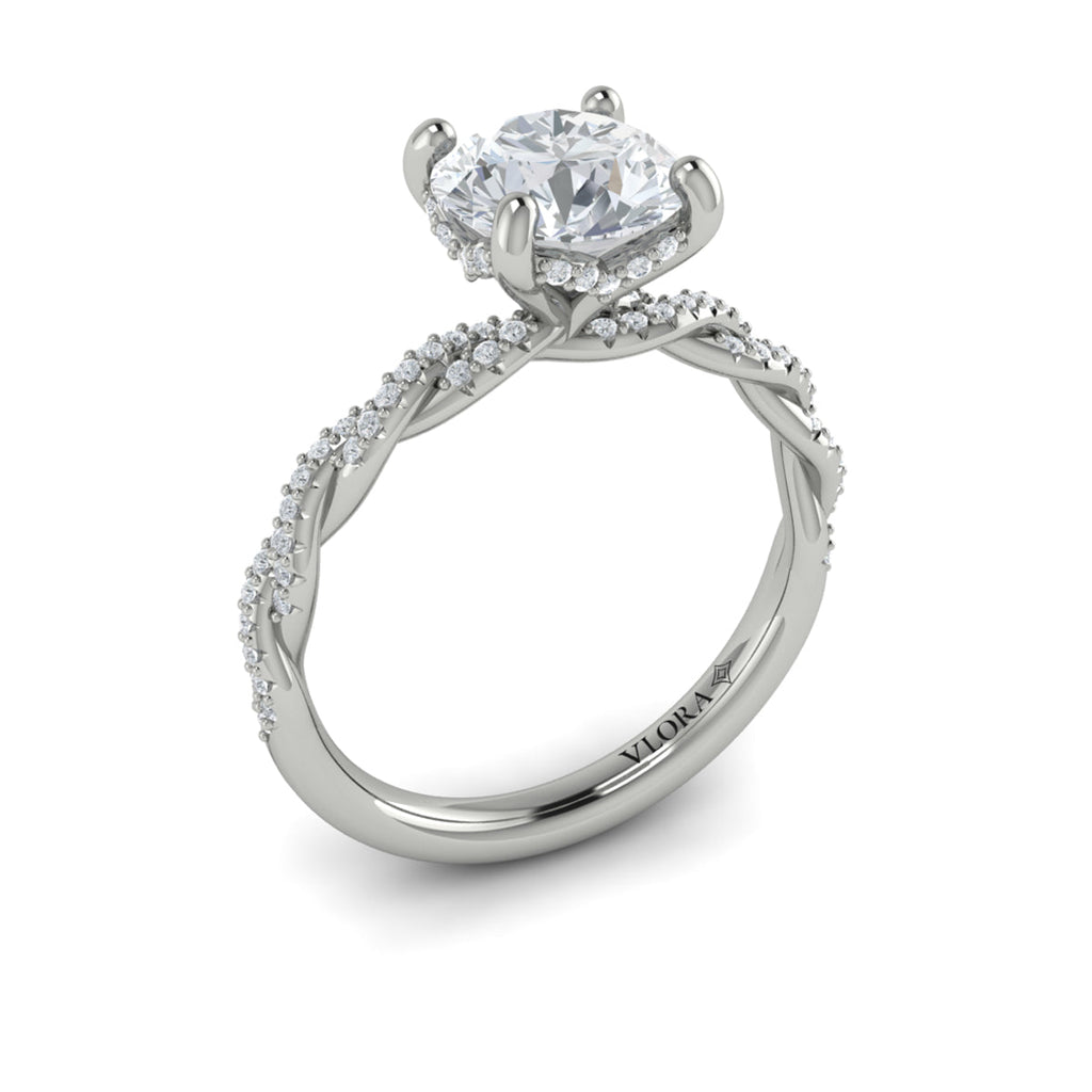 Vlora Diamond Twist Engagement Ring Builder