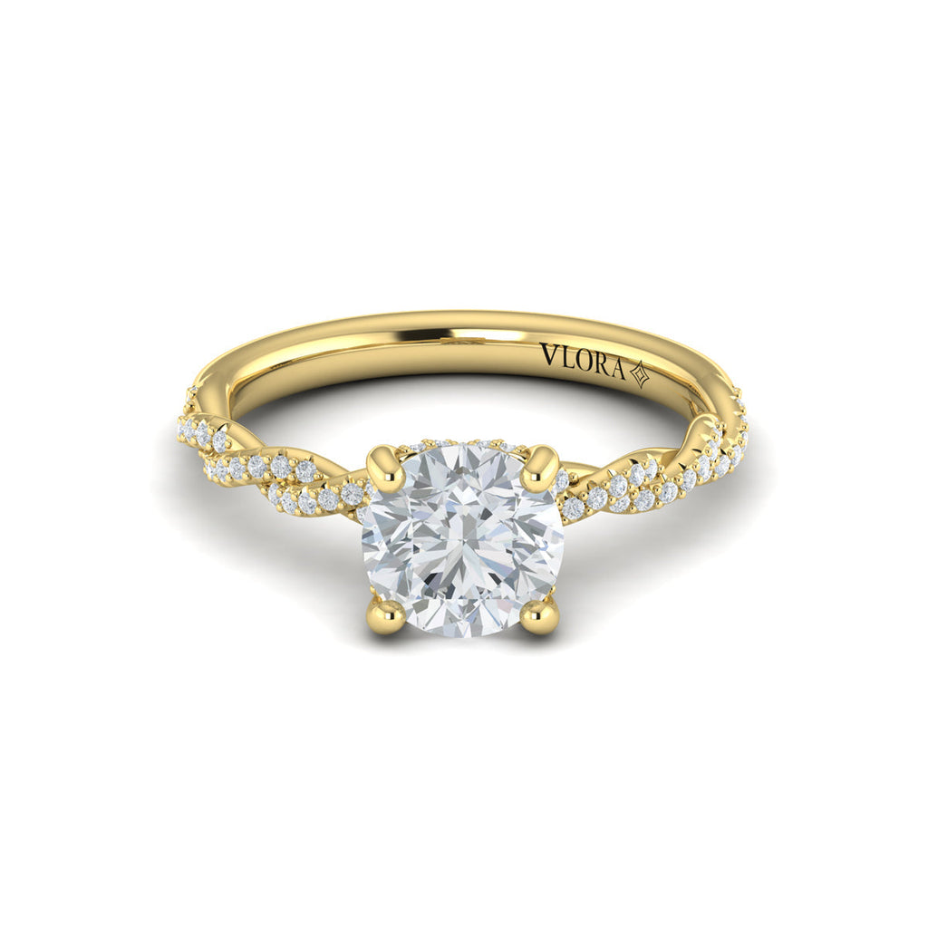 Vlora Diamond Twist Engagement Ring Builder
