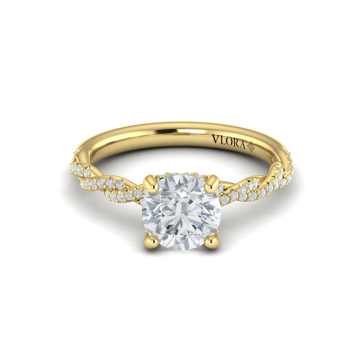 Vlora Diamond Twist Engagement Ring Builder