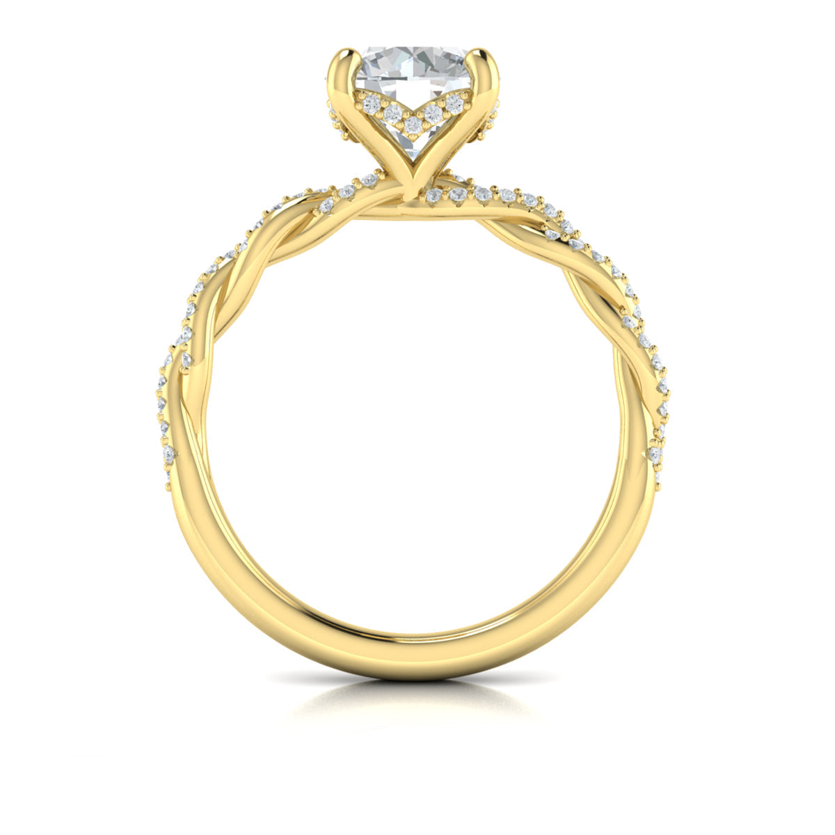 Vlora Diamond Twist Engagement Ring Builder