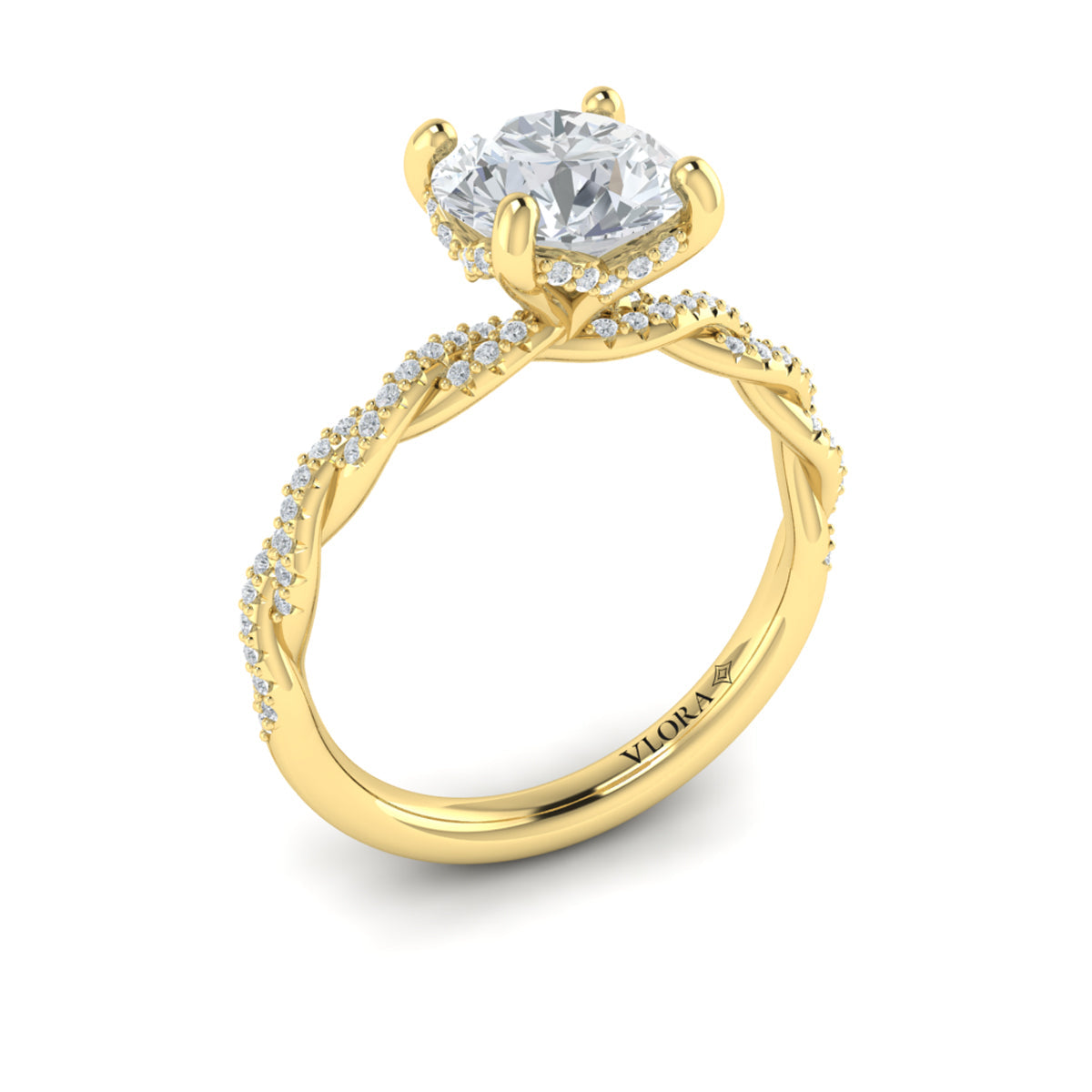 Vlora Diamond Twist Engagement Ring Builder