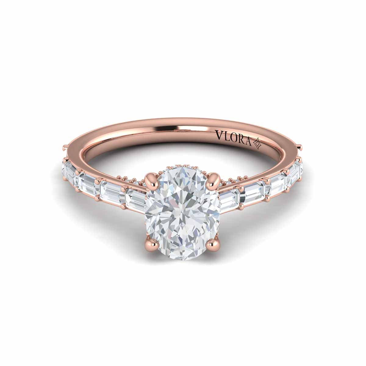 Vlora Baguette Diamond Engagement Ring Builder