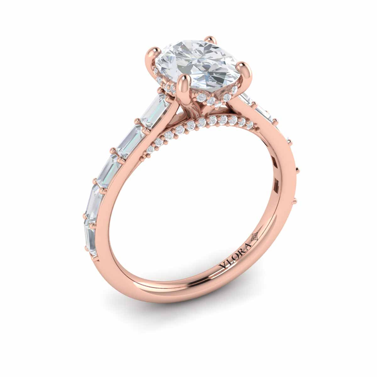 Vlora Baguette Diamond Engagement Ring Builder