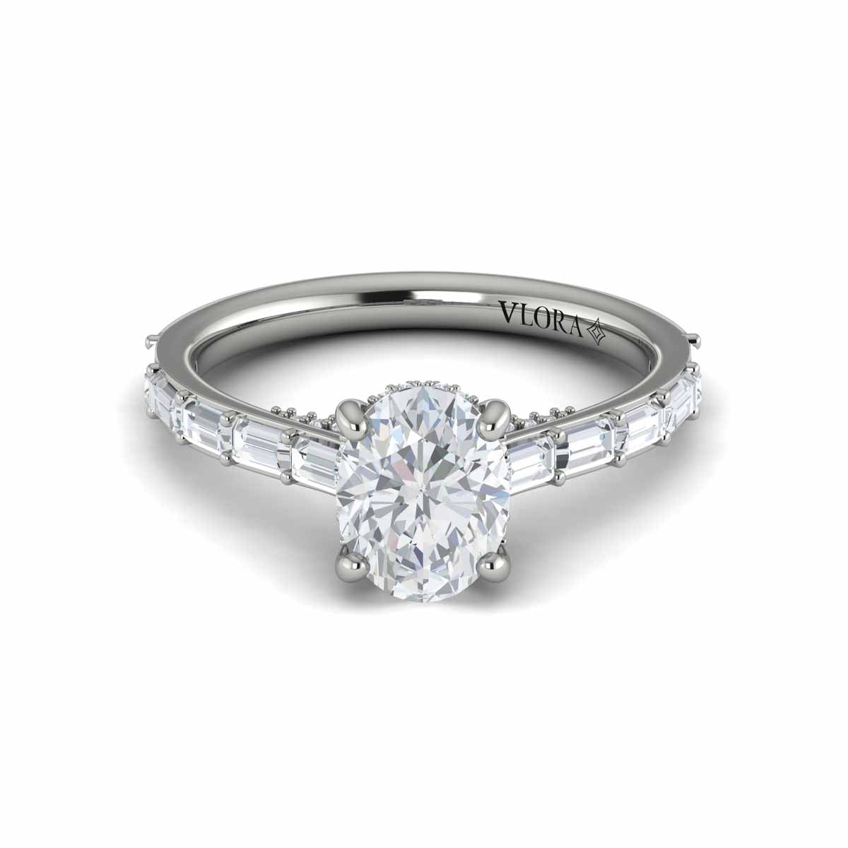 Vlora Baguette Diamond Engagement Ring Builder