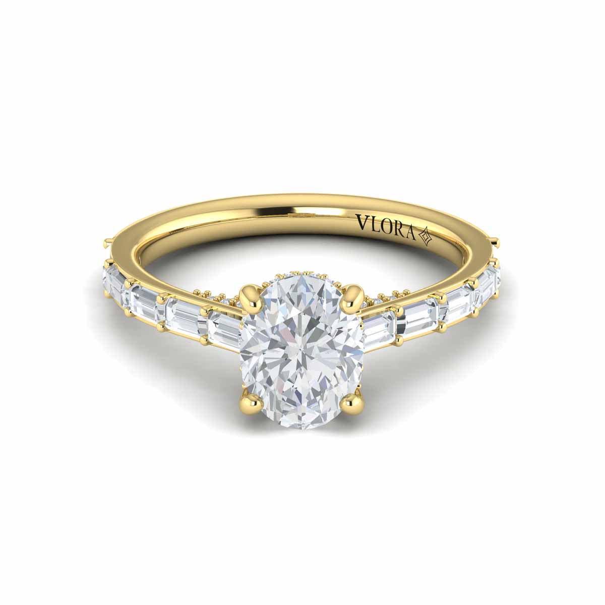 Vlora Baguette Diamond Engagement Ring Builder