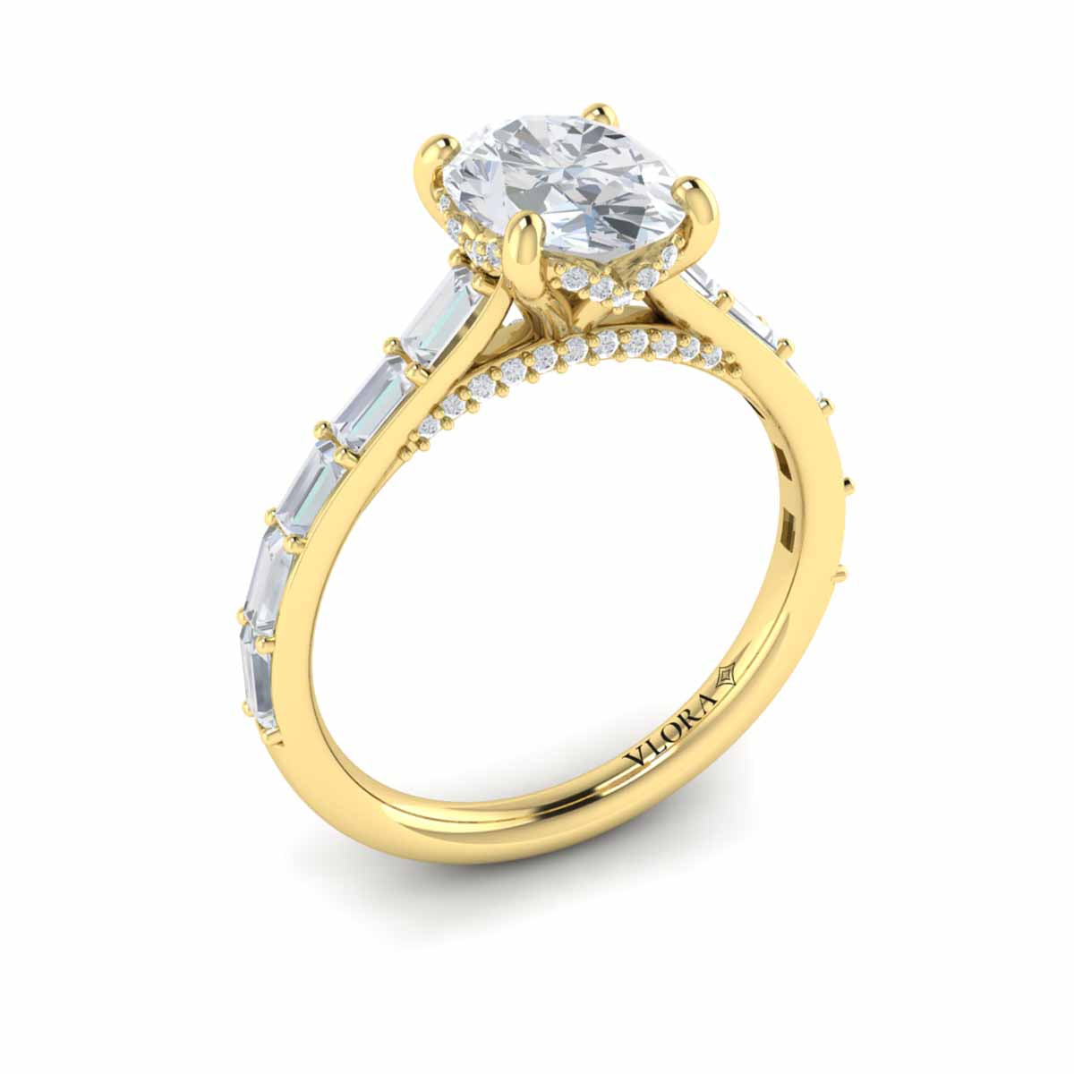 Vlora Baguette Diamond Engagement Ring Builder