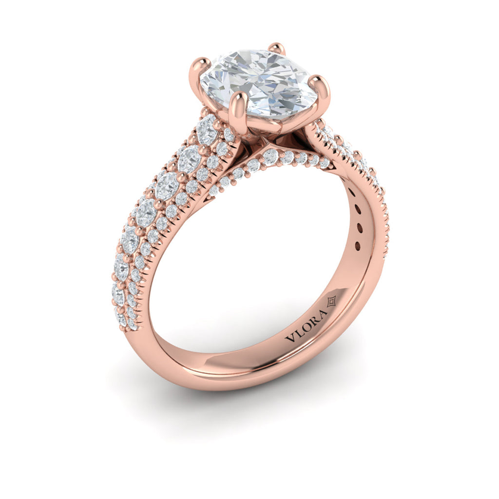 Vlora Three Row Engagement Ring Builder