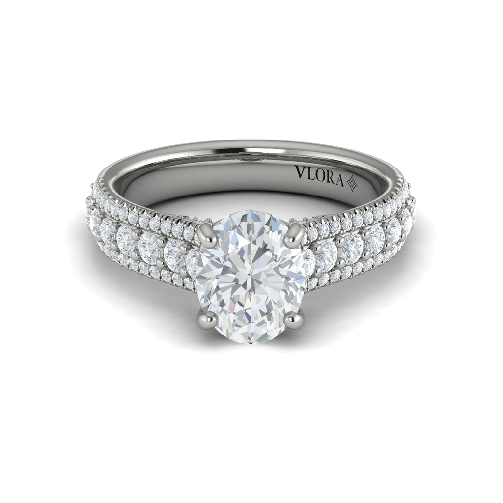 Vlora Three Row Engagement Ring Builder
