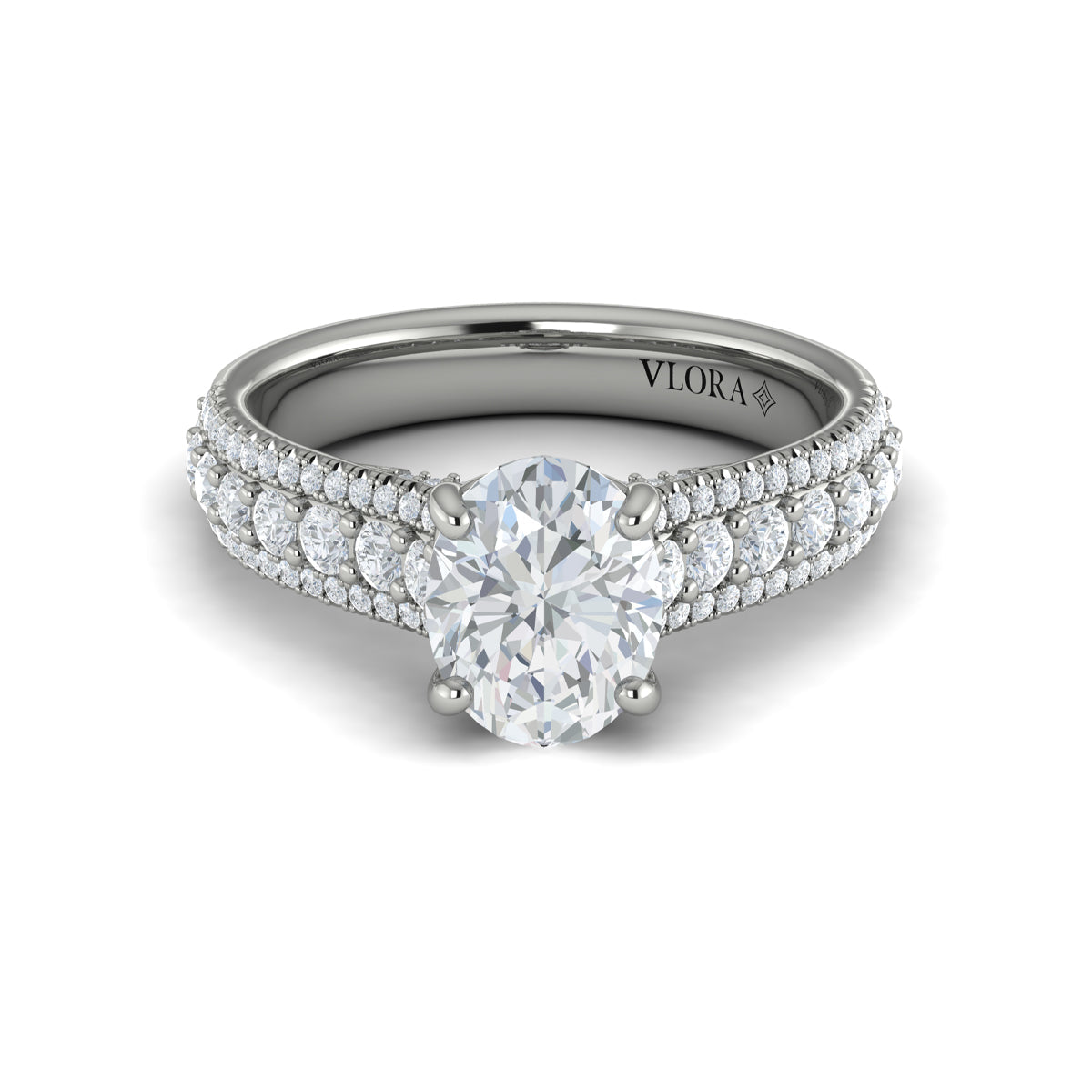 Vlora Three Row Engagement Ring Builder