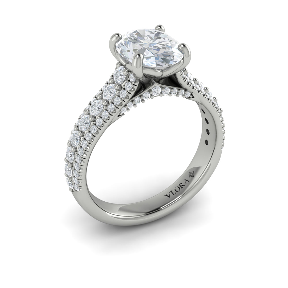 Vlora Three Row Engagement Ring Builder