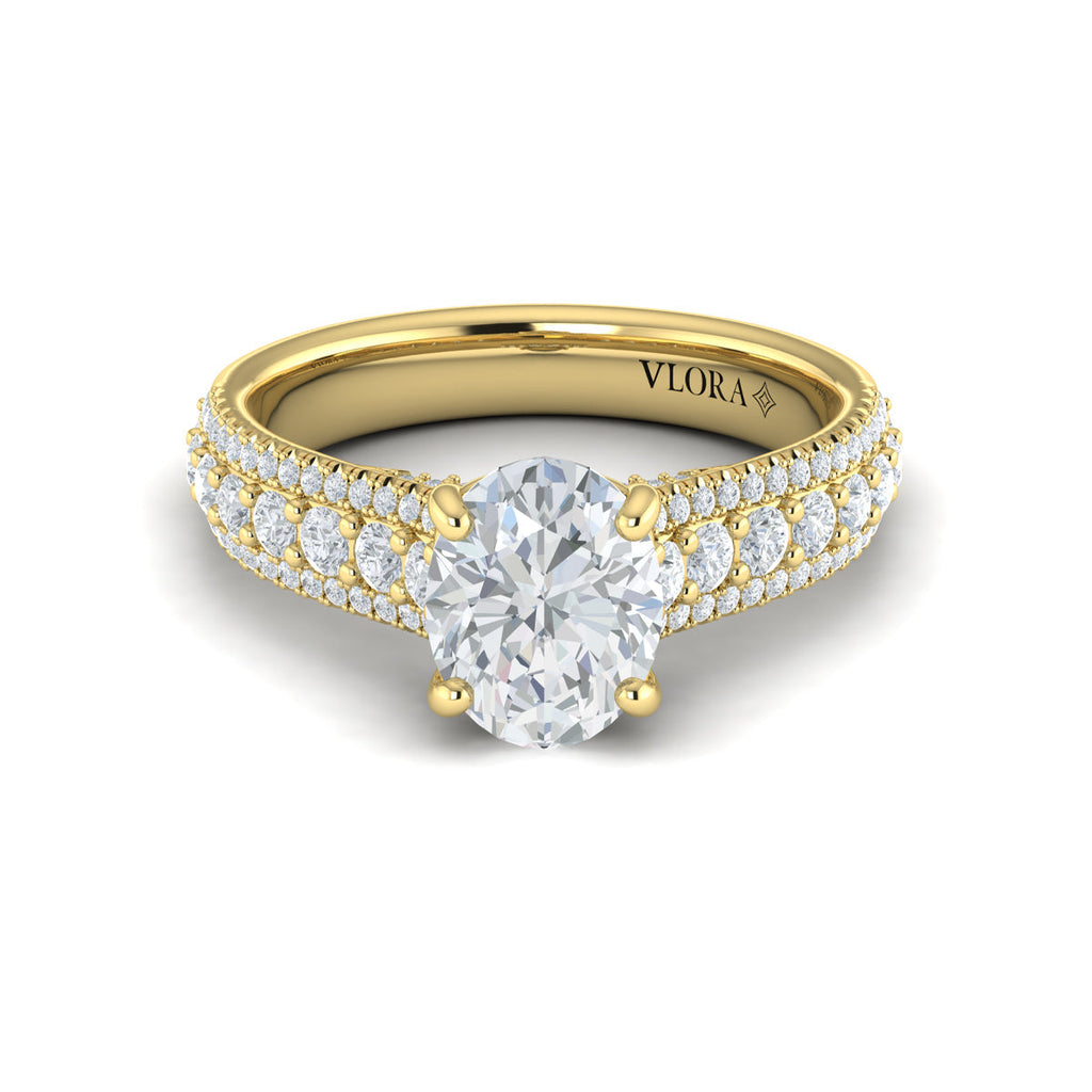 Vlora Three Row Engagement Ring Builder