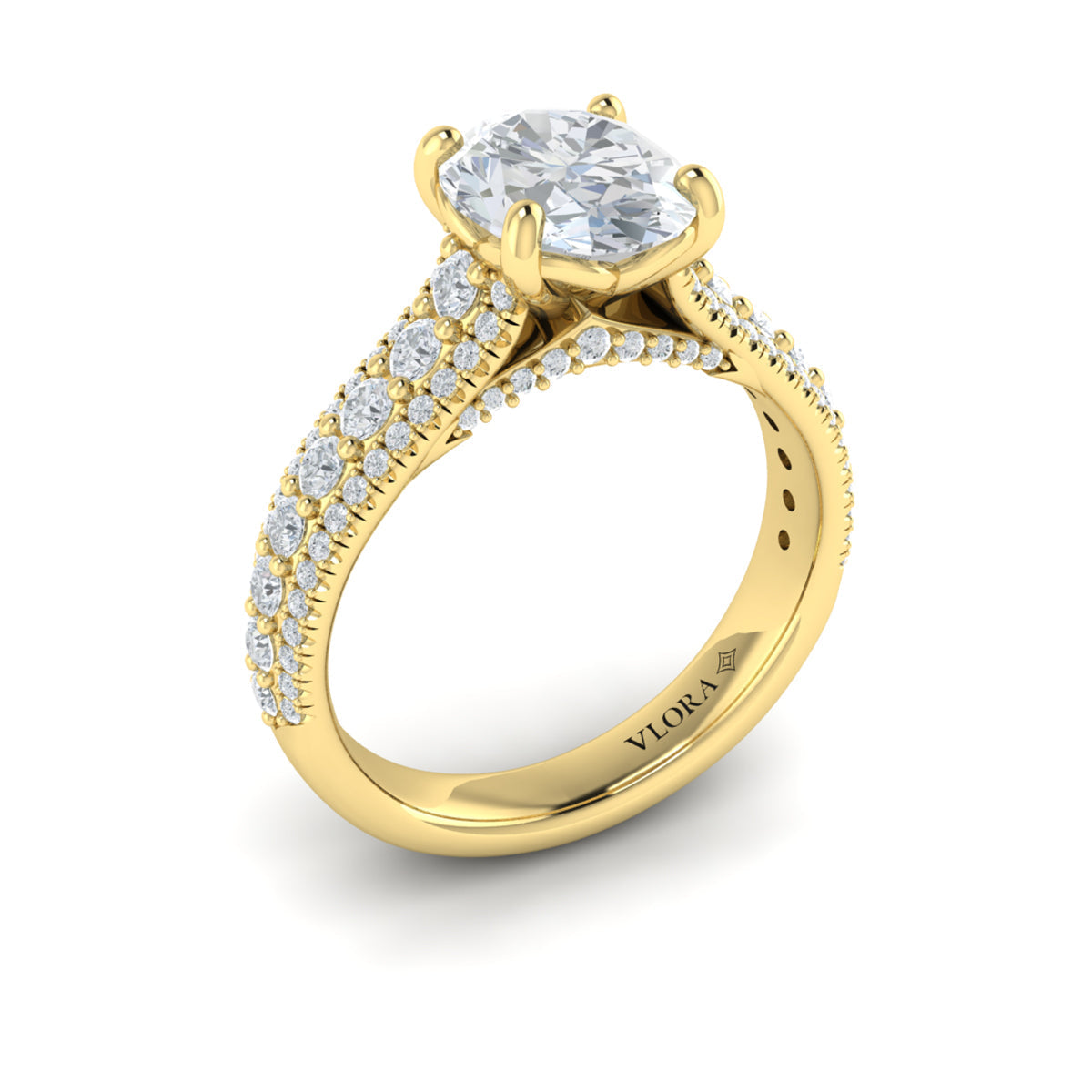 Vlora Three Row Engagement Ring Builder