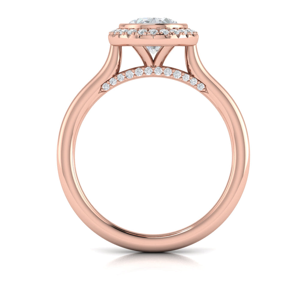 Vlora Bezel Halo Engagement Ring Builder