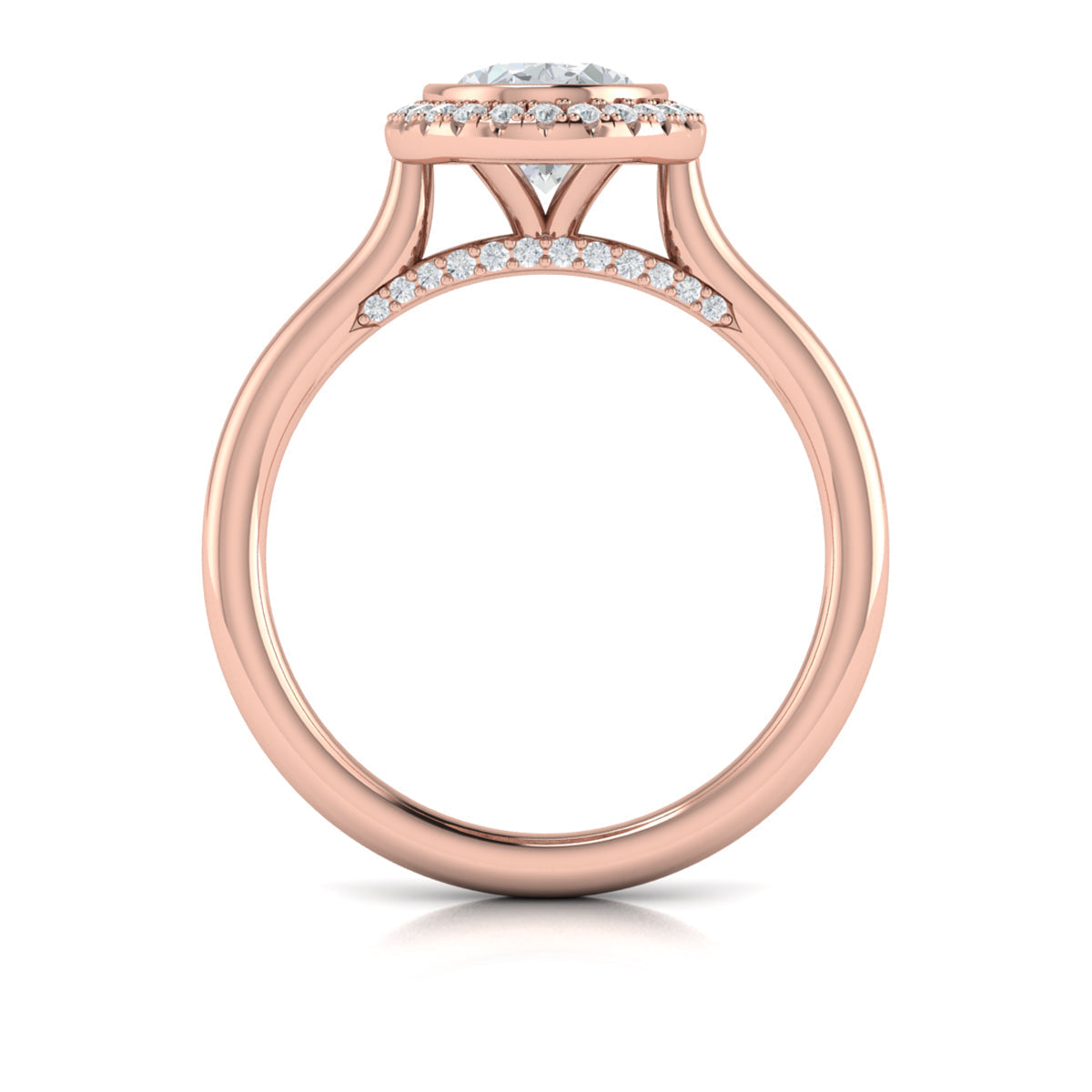 Vlora Bezel Halo Engagement Ring Builder