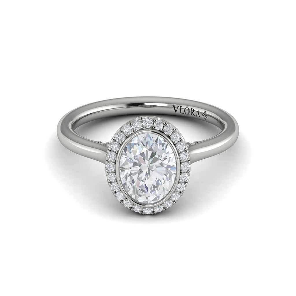 Vlora Bezel Halo Engagement Ring Builder