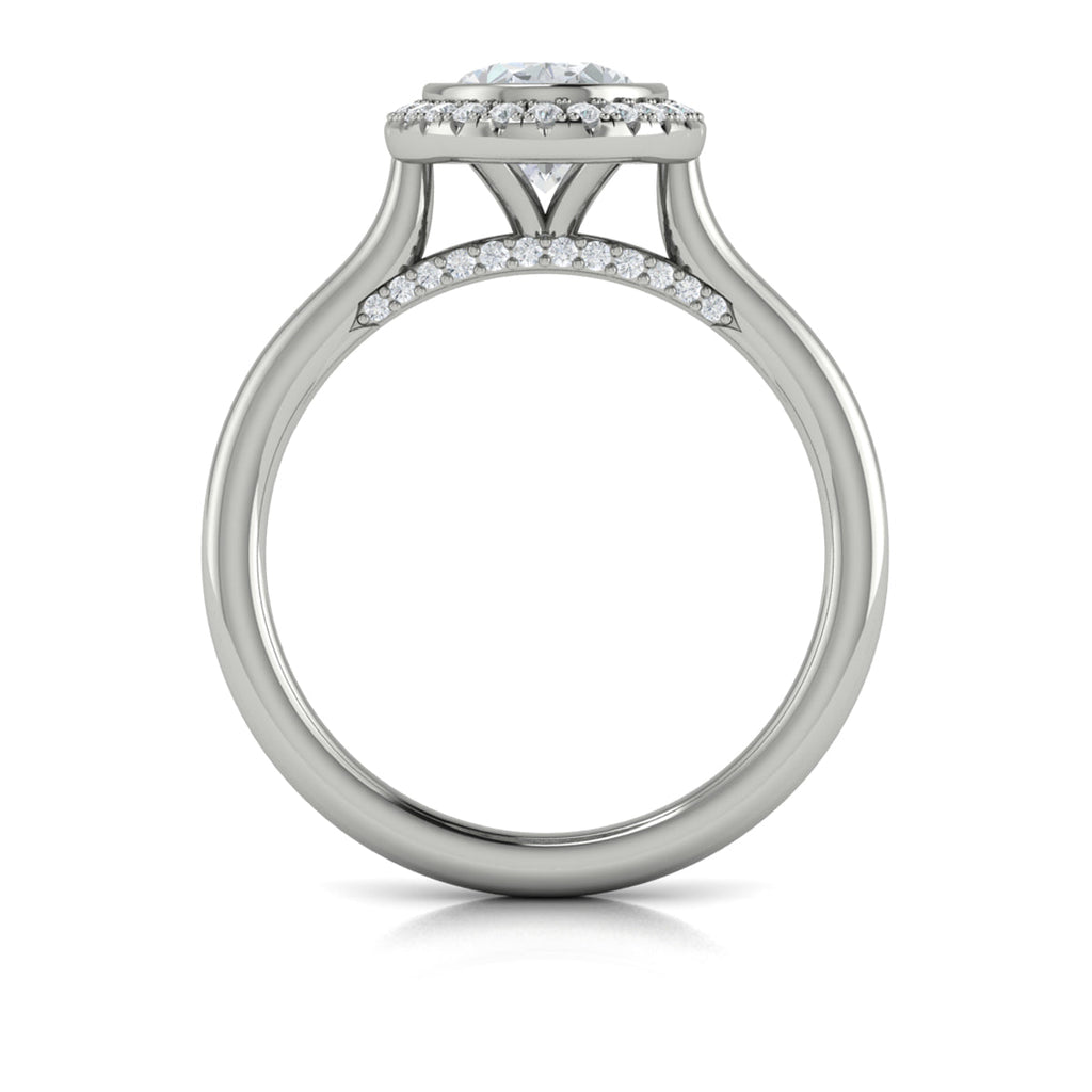 Vlora Bezel Halo Engagement Ring Builder