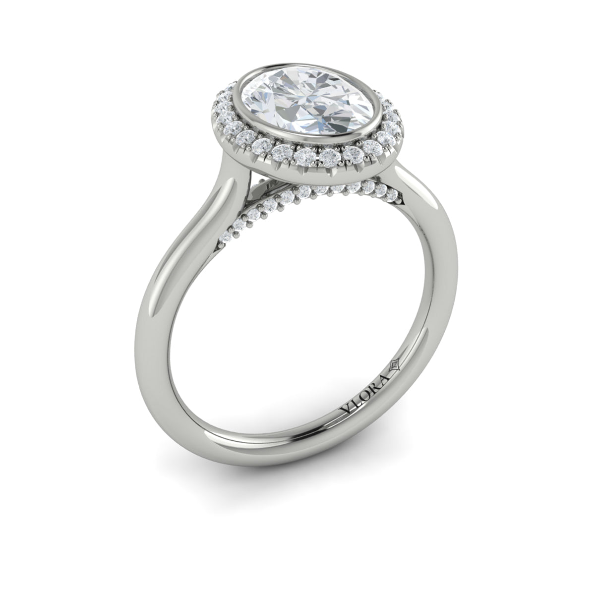 Vlora Bezel Halo Engagement Ring Builder