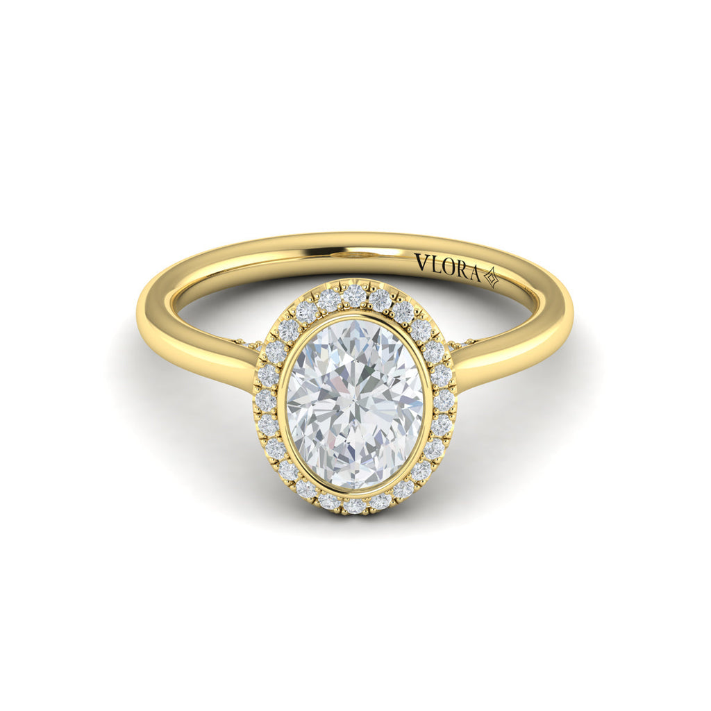 Vlora Bezel Halo Engagement Ring Builder
