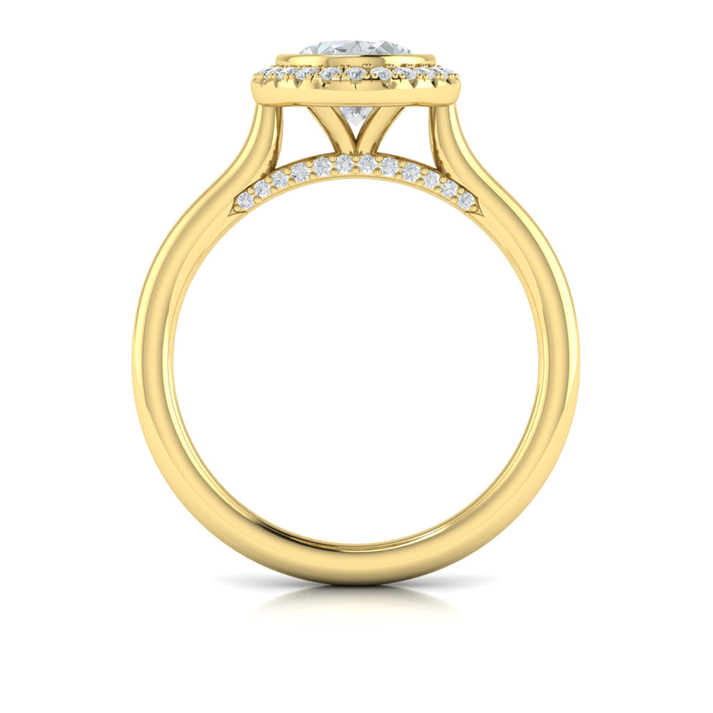 Vlora Bezel Halo Engagement Ring Builder