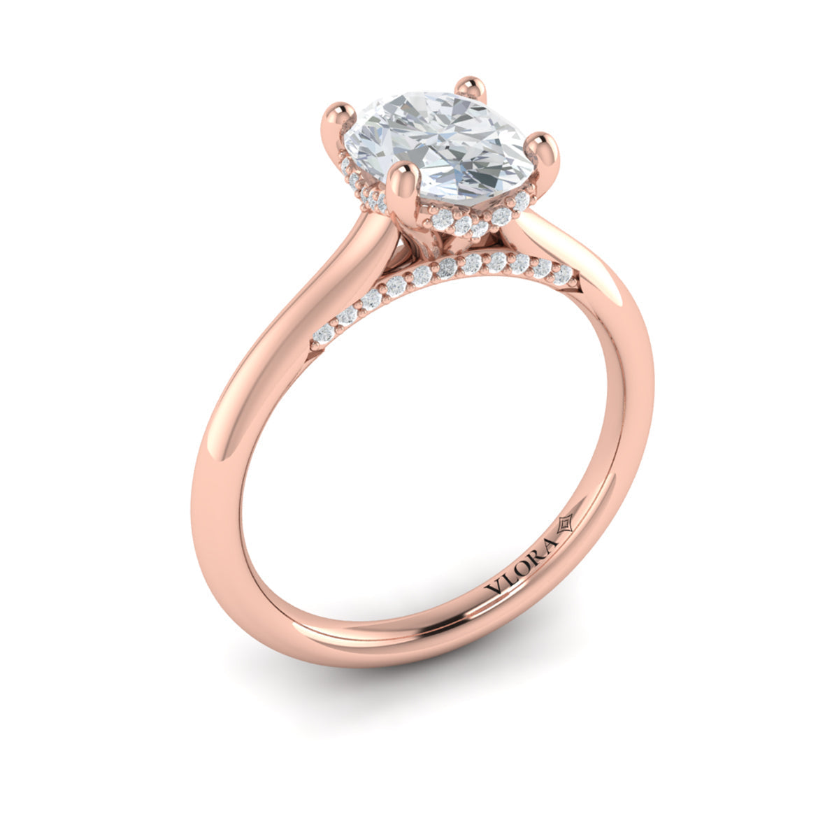 Vlora Solitaire Cathedral Engagement Ring Builder