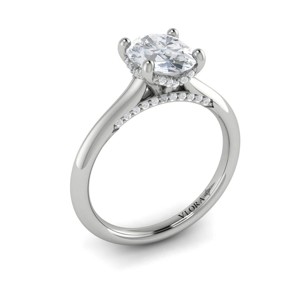Vlora Solitaire Cathedral Engagement Ring Builder