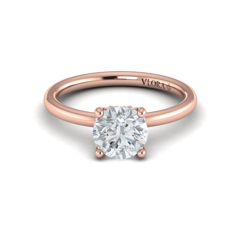 Vlora Solitaire Hidden Halo Engagement Ring Builder