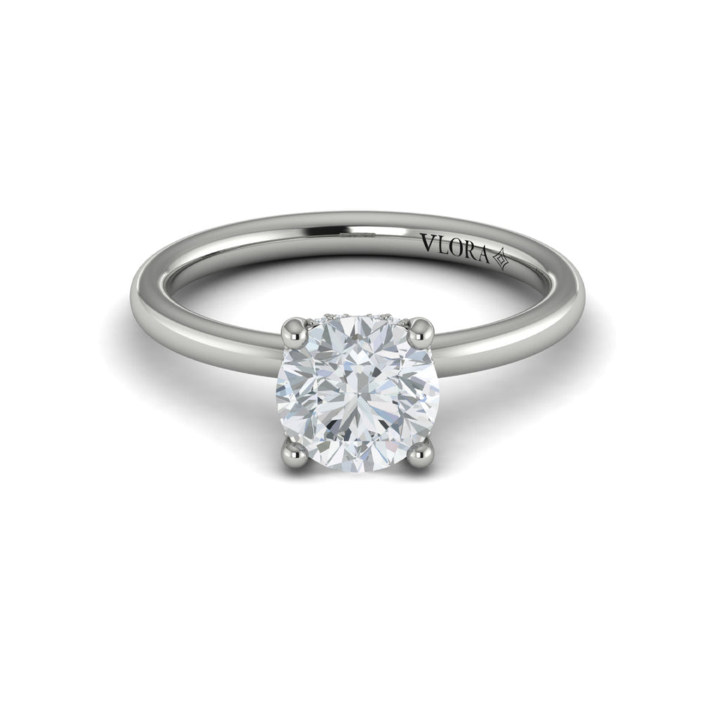 Vlora Solitaire Hidden Halo Engagement Ring Builder